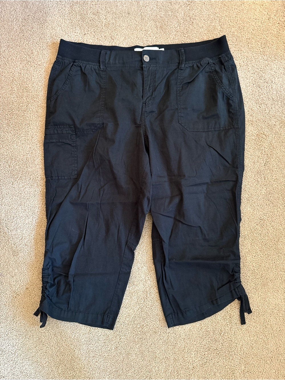 Women’s Black Cargo Capri Shorts